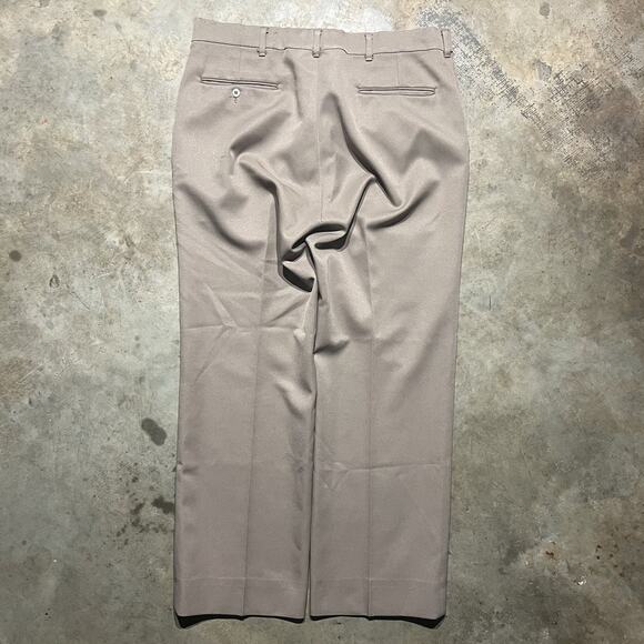 Vintage 70s Flexseal Tan Trouser Pants 34x28 - Picture 2 of 4